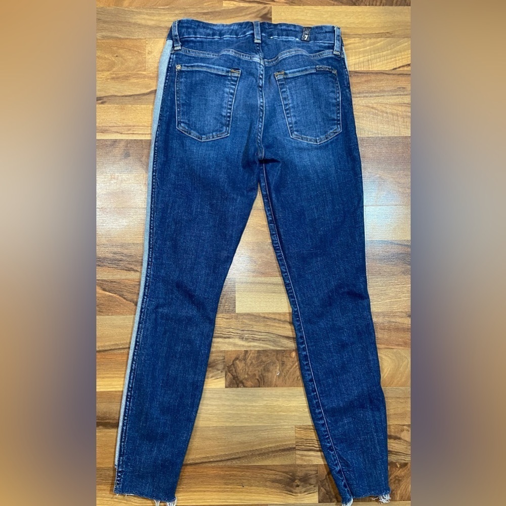 7 For All Mankind Ankle Skinny Jeans Size 26 Reverse Step Side Panel Mojave Dusk - Picture 7 of 9